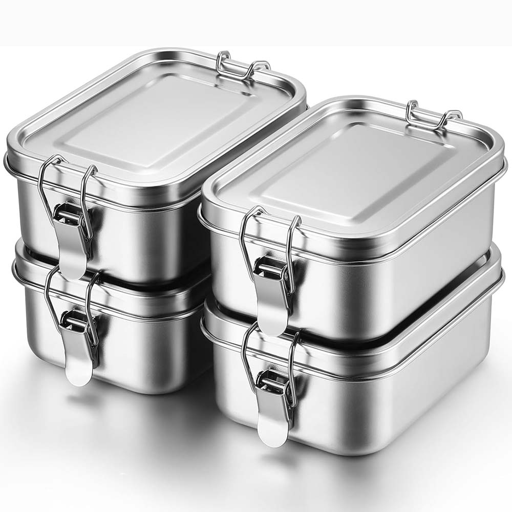 Meal Prep Lunch Boxes - 4 قطعة صندوق بينتو من الفولاذ