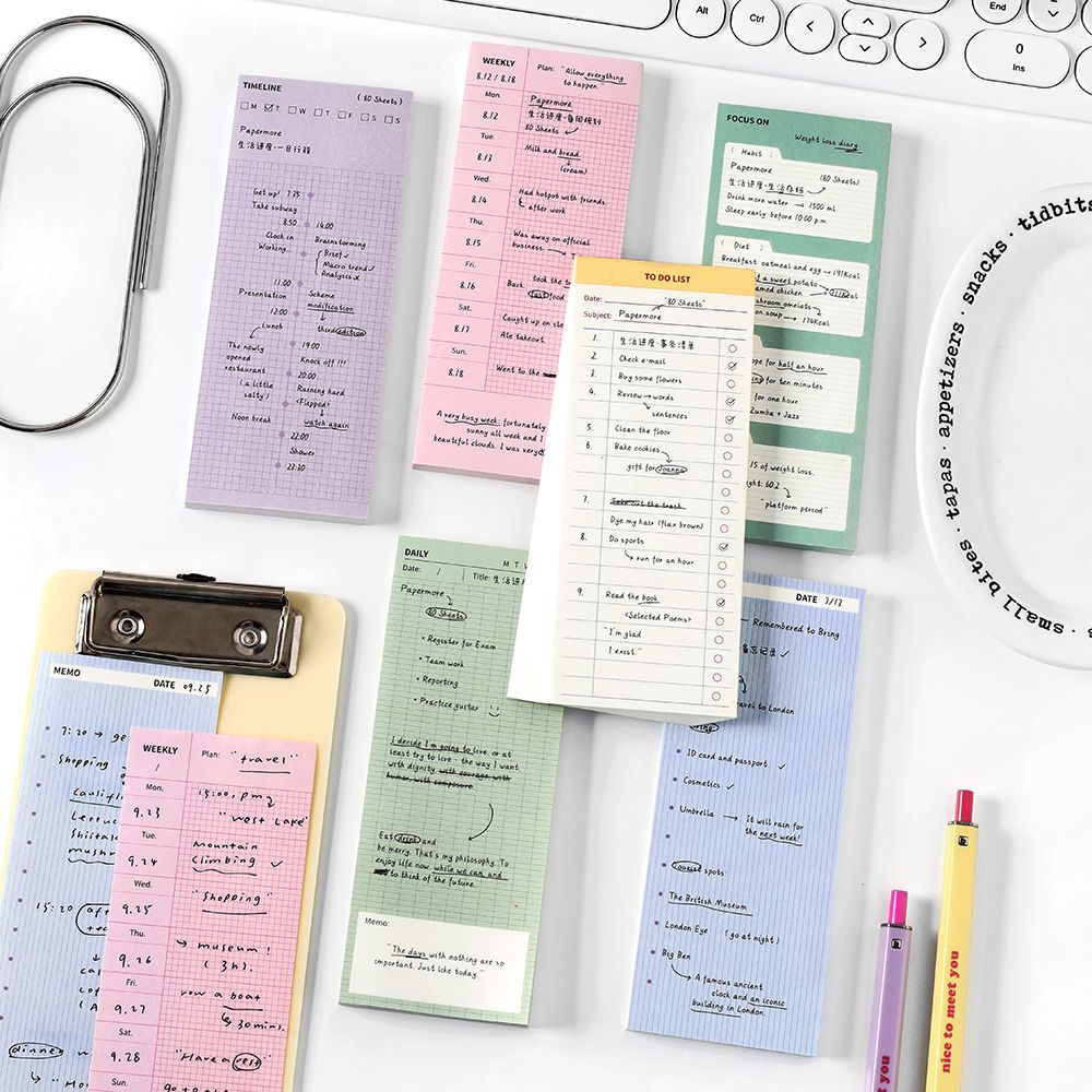 Meal Plan Notepad - 80 ورقة ملاحظات لاصقة، ورق رسائل