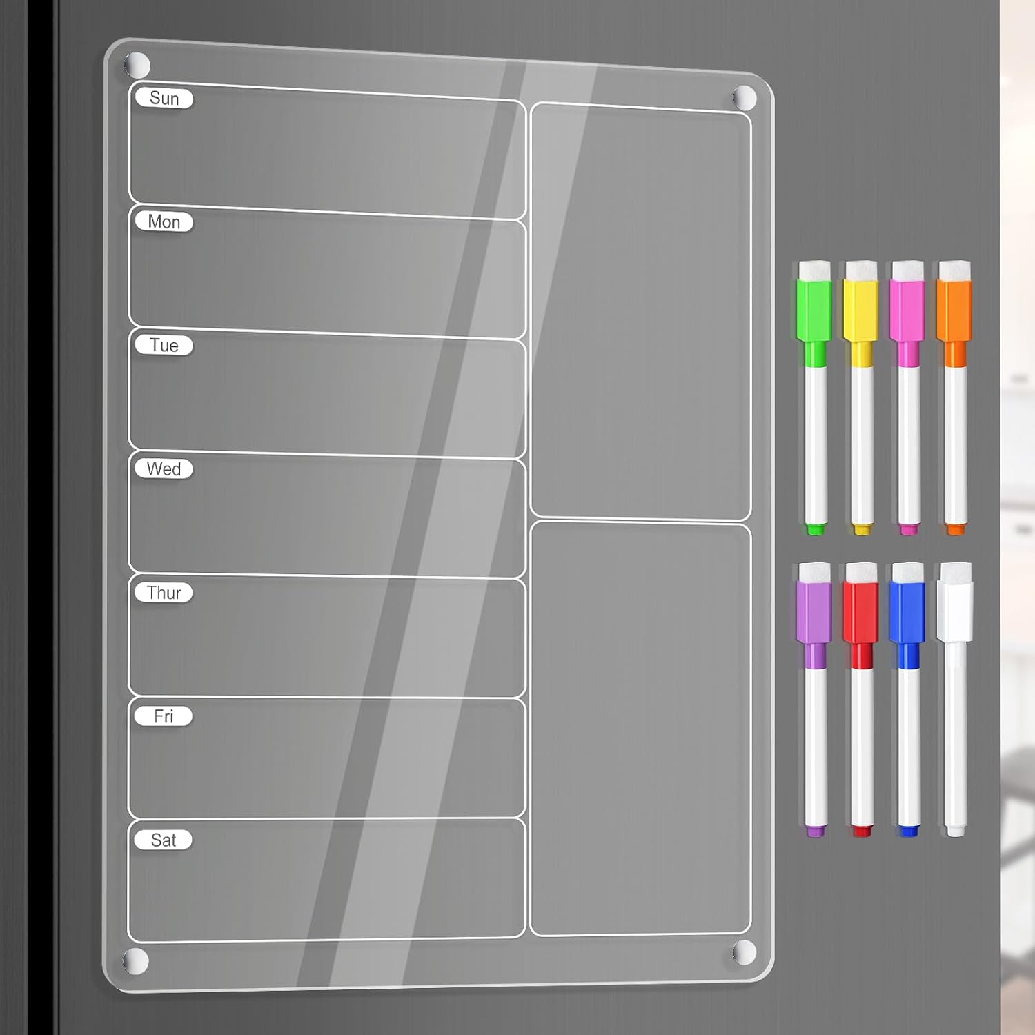 Meal Plan Notepad - لوح تخطيط الوجبات الأسبوعية المغناطيسي الشفاف