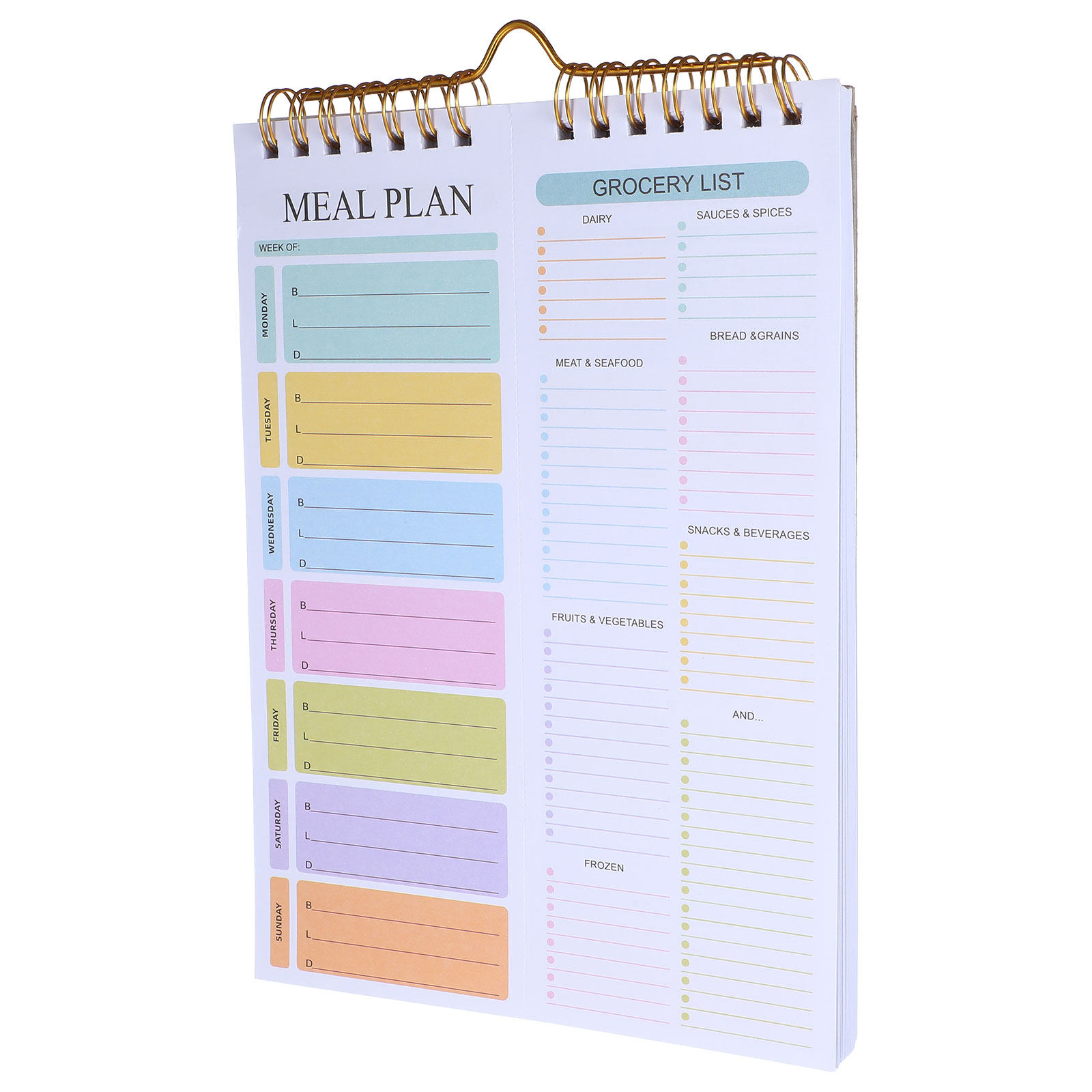 Meal Plan Notepad - دفتر تخطيط وجبات الأسبوعية A5 بتصميم