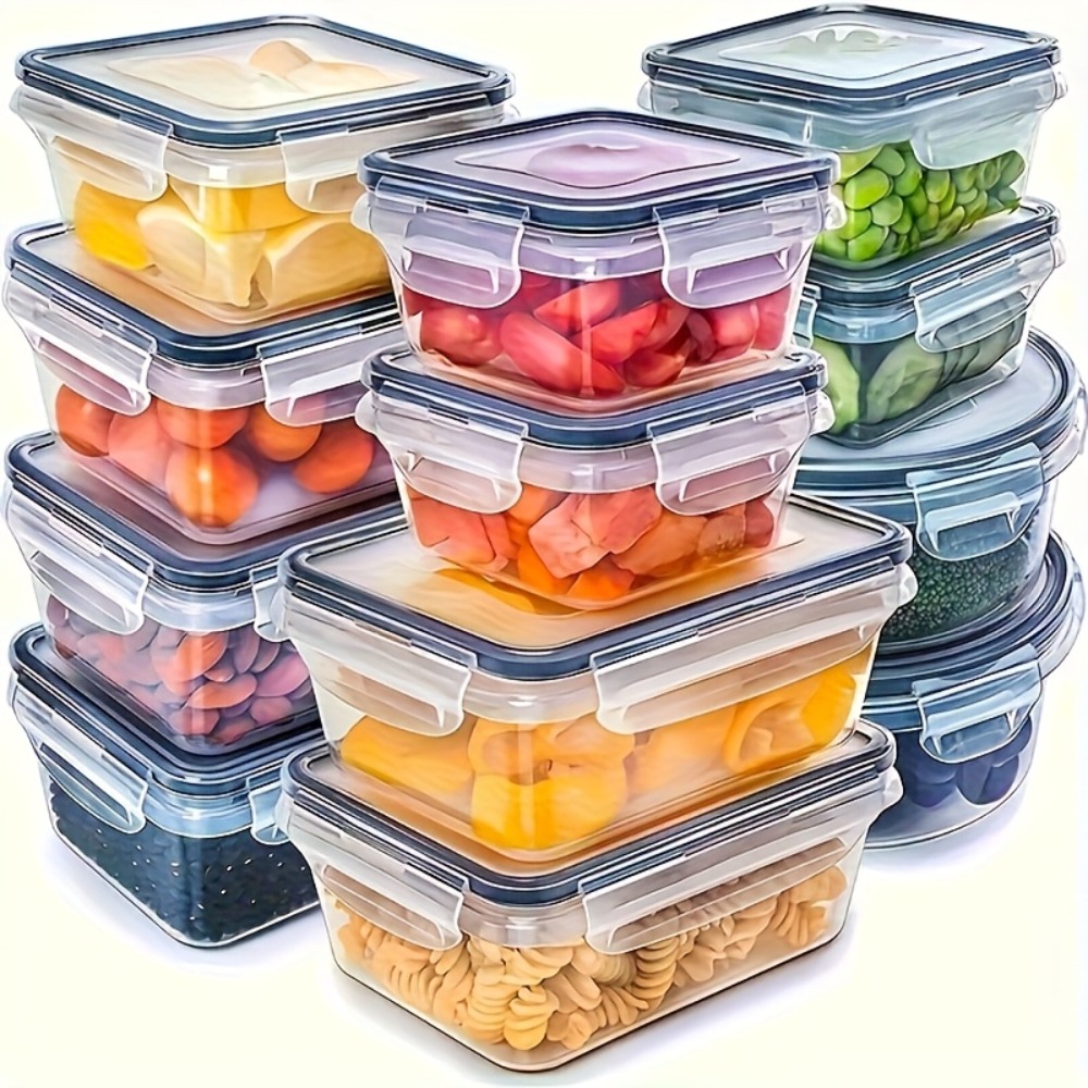 Meal Prep Lunch Boxes - حاوية طعام محكمة الإغلاق مع غطاء،