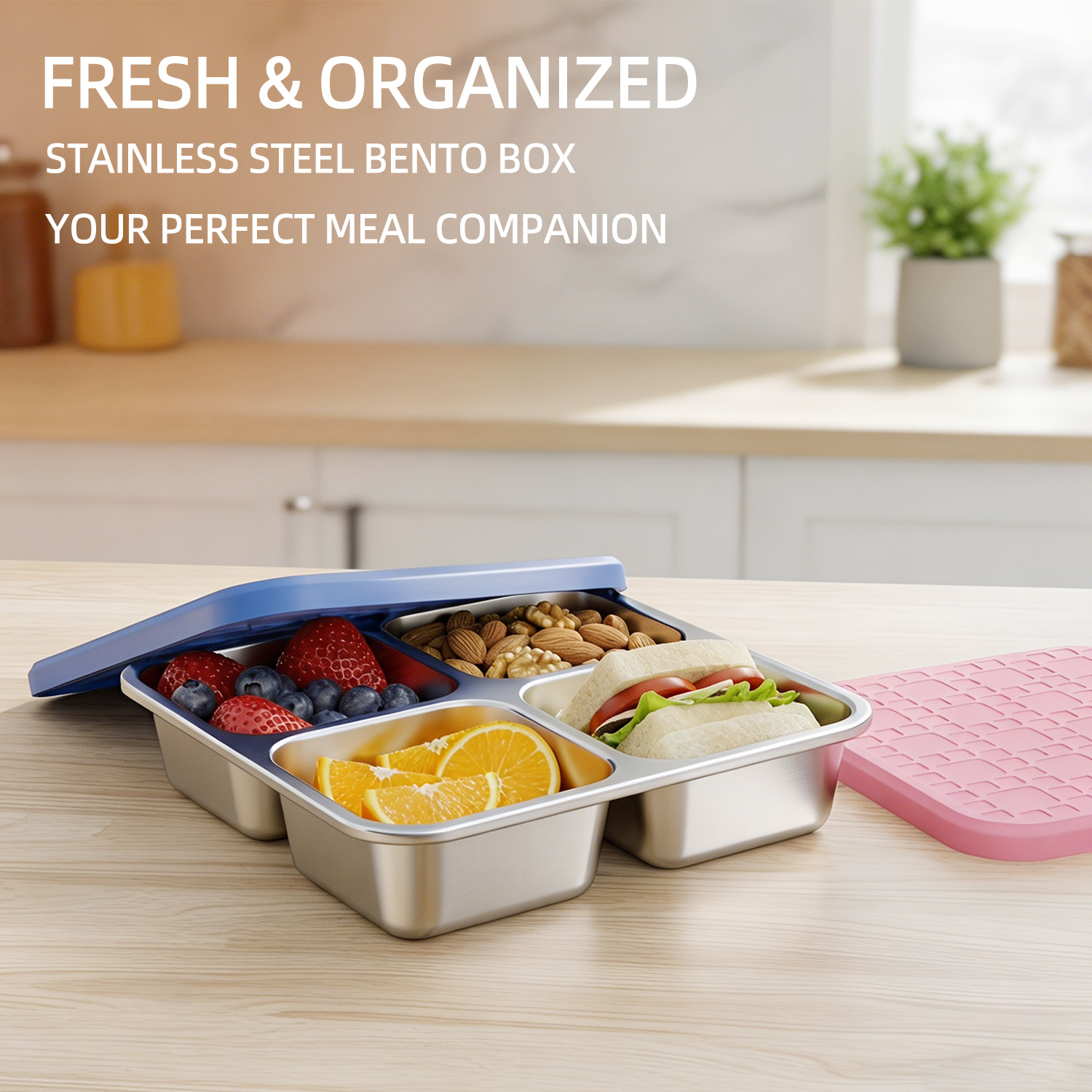 Meal Prep Lunch Boxes - حاوية طعام مقسمة من الفولاذ المقاوم
