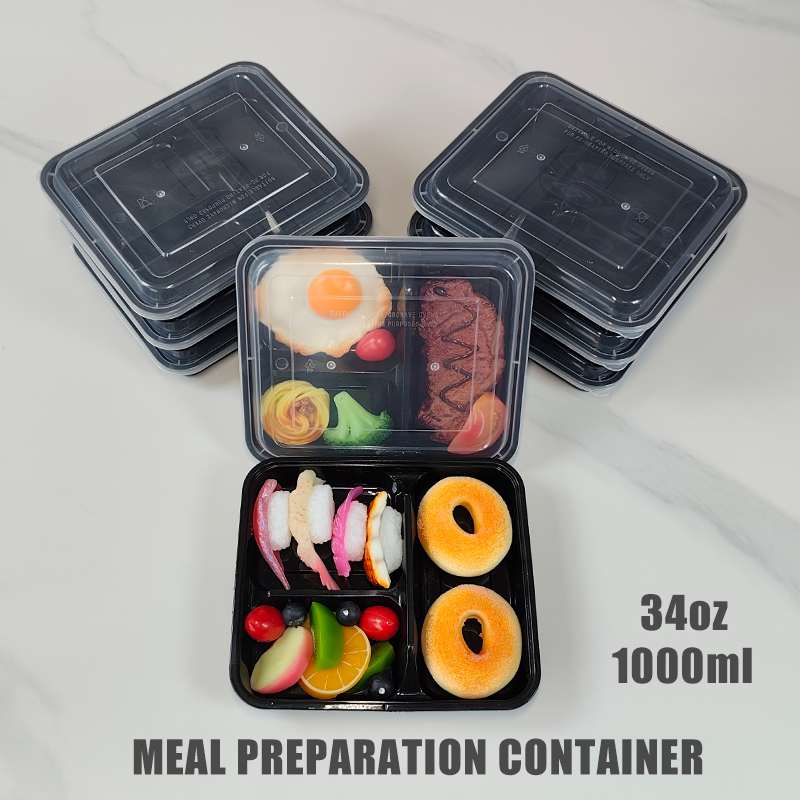 Meal Preparation - حاويات طعام بثلاثة أقسام، سعة 34