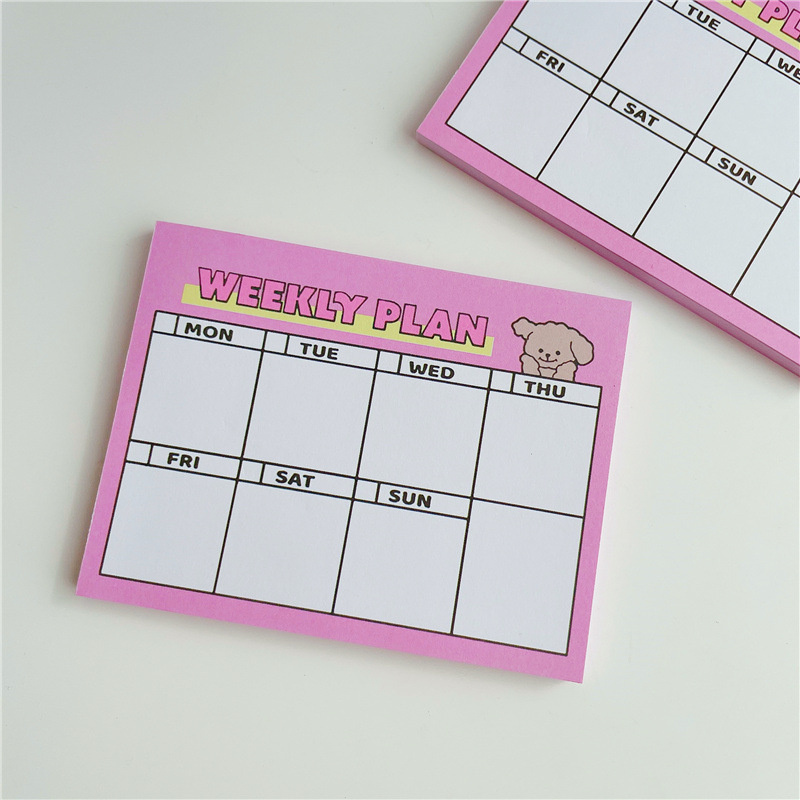 الكرتون لطيف جرو الوردي خطة أس - مراجعة Meal Plan Notepad وسعره