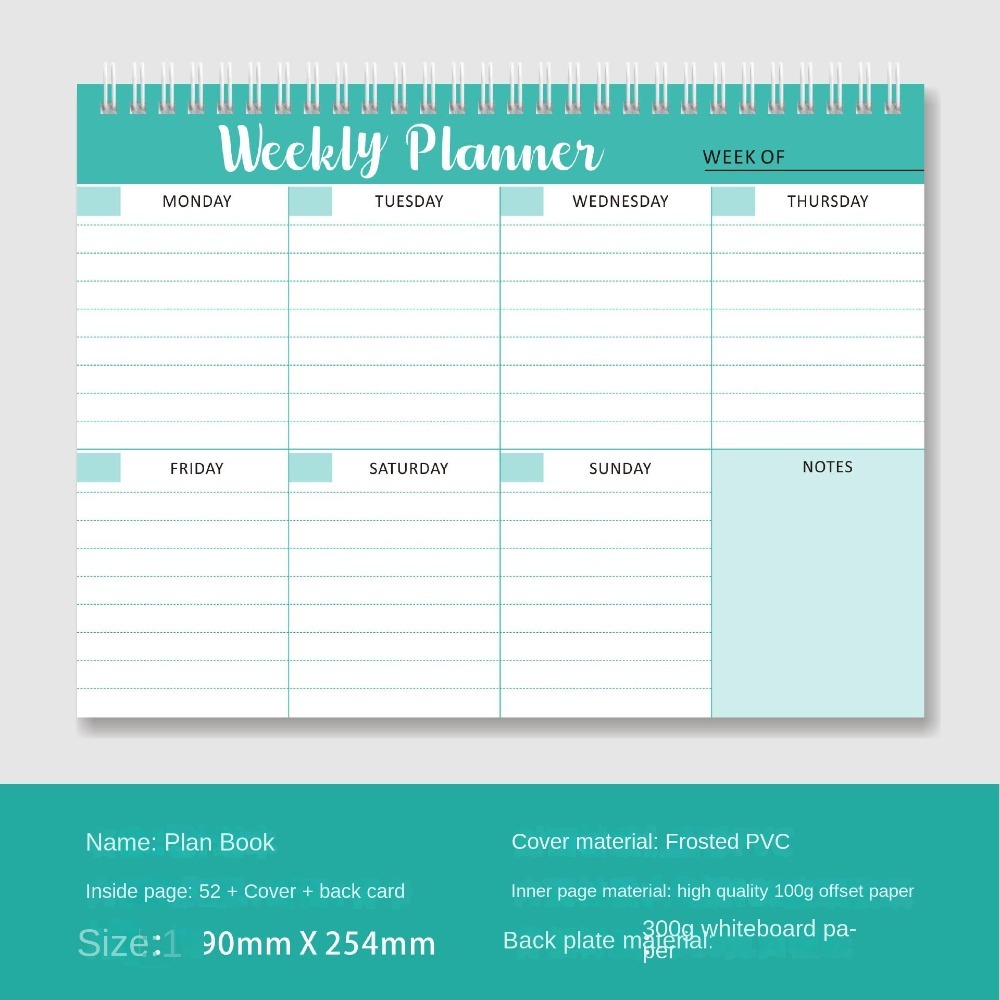دفتر تخطيط أسبوعي واسع للقيام  - مراجعة Meal Plan Notepad وسعره