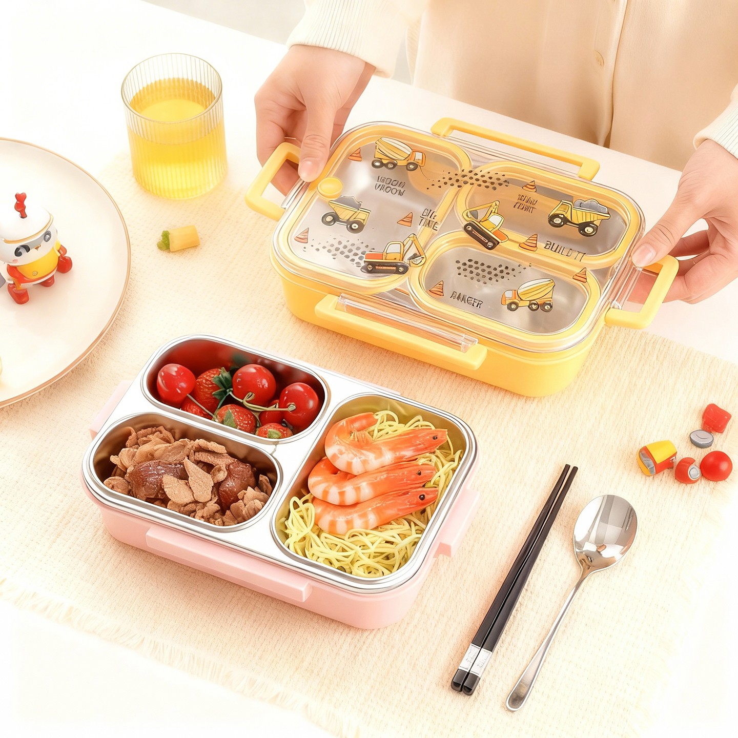 صندوق غداء للأطفال بتصميم كرتو - مراجعة Meal Prep Lunch Boxes وسعره