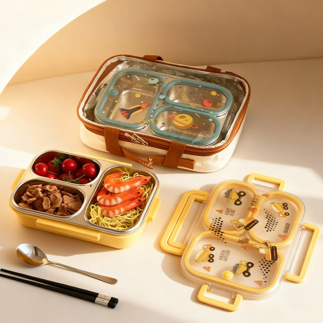 صندوق غداء للأطفال بتصميم كرتو - مراجعة Meal Prep Lunch Boxes وسعره